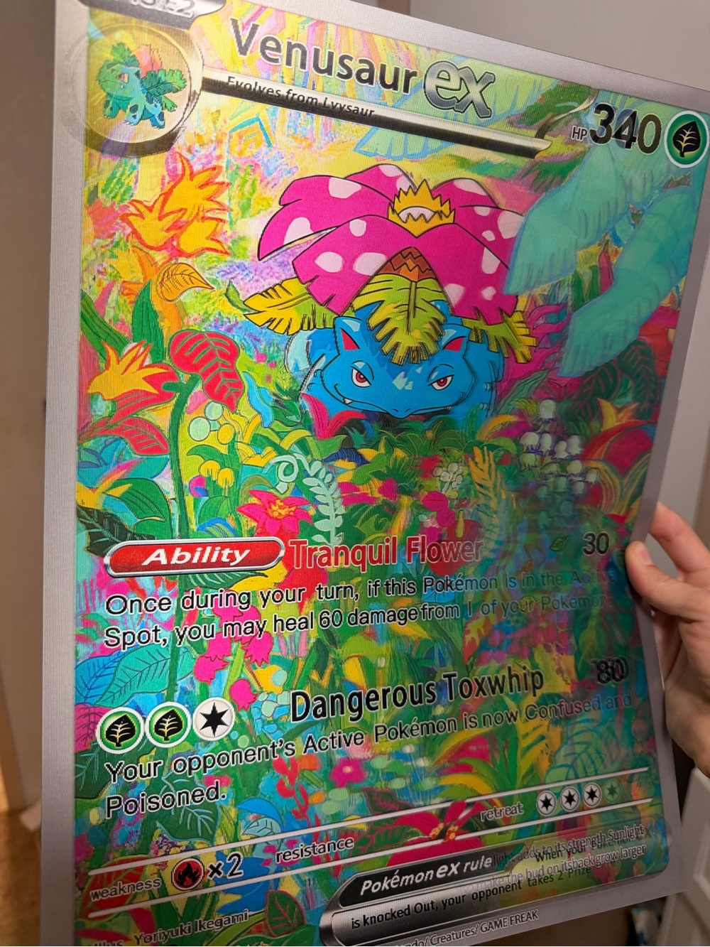 Bulbasaur, Venusaur, and Ivysaur 3D Holographic Lenticular Poster